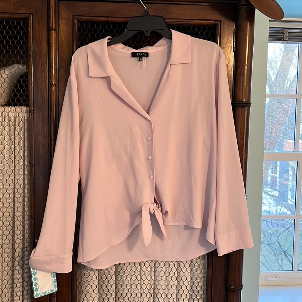 1. state button up light purple blouse size medium